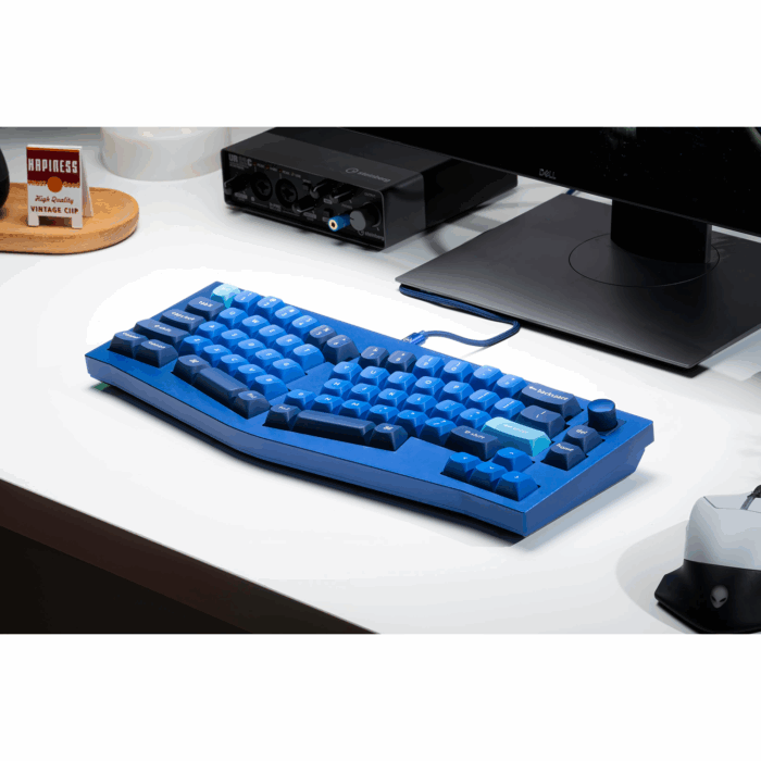 Keychron Q8, Alice Layout QMK Custom Mechanical Keyboard, Fully Assembled Knob, Navy Blue-A, Gateron G Pro Red - Image 2