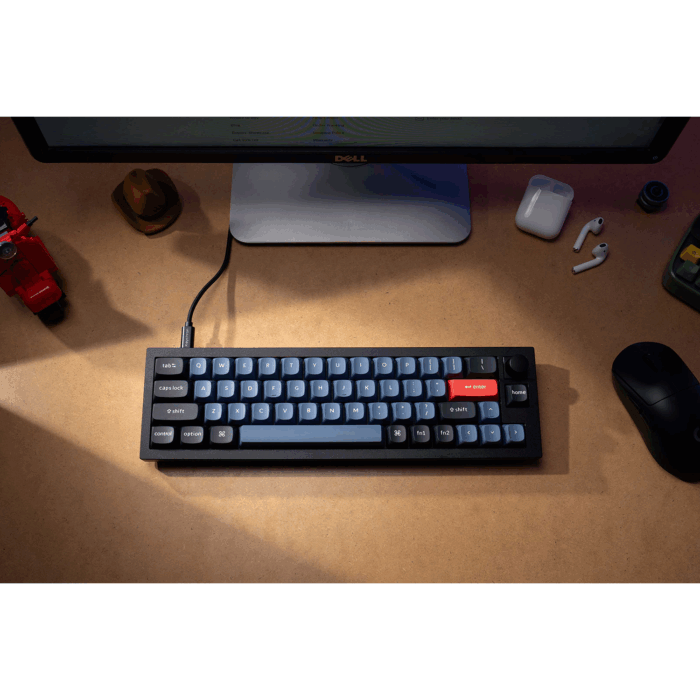 Keychron Q9 QMK Custom Mechanical Keyboard, Fully Assembled Knob, Carbon Black-A, Gateron G Pro Red - Image 1